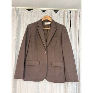 Vintage Pendleton Brwn Wool Blazer Jacket Womens 10 Made in USA Pure Virgin Wool
